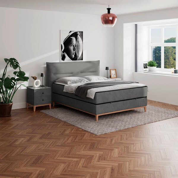 Premium Living Postelja Z Vzmetnico Smile, Antracit, 160x200