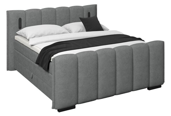 Premium Living Postelja Boxspring Elysia, Temno Siva, 160x200