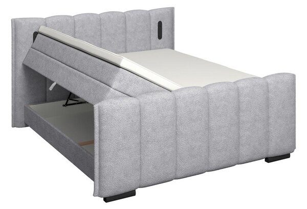 Premium Living Postelja Boxspring Elysia, Svetlo Siva, 160x200