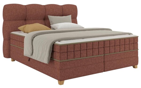 Premium Living Postelja Boxspring Bianco, Rdeča, 160x200