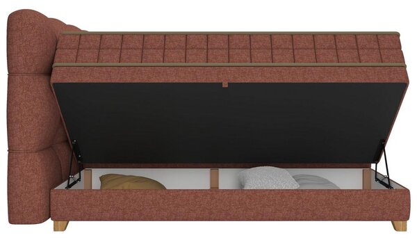 Premium Living Postelja Boxspring Bianco, Rdeča, 160x200