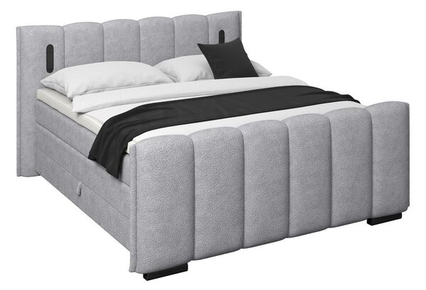 Premium Living Postelja Boxspring Elysia, Svetlo Siva, 160x200