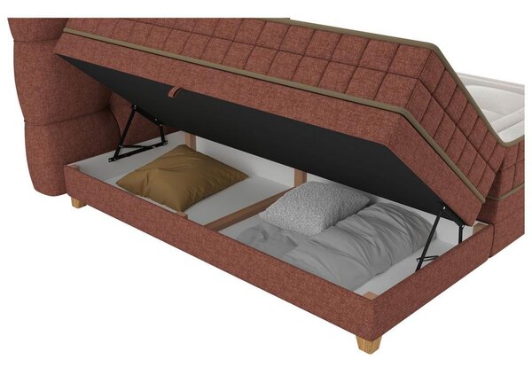 Premium Living Postelja Boxspring Bianco, Rdeča, 160x200