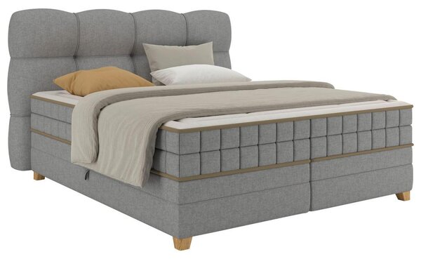 Premium Living Postelja Boxspring Bianco, Siva, 160x200