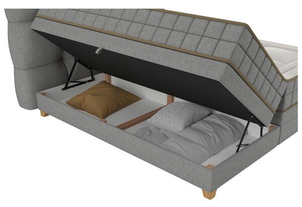 Premium Living Postelja Boxspring Bianco, Siva, 160x200