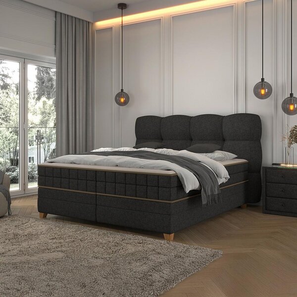 Premium Living Postelja Boxspring Bianco, Antracit, 160x200