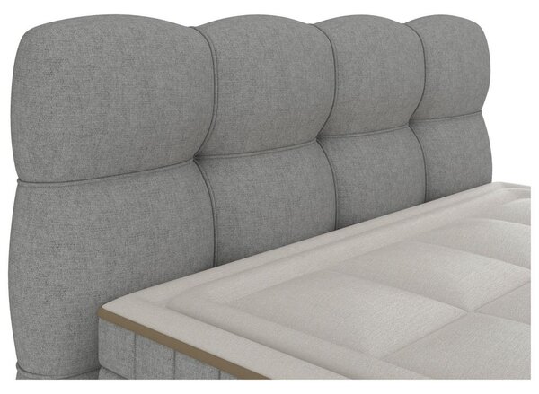 Premium Living Postelja Boxspring Bianco, Siva, 160x200