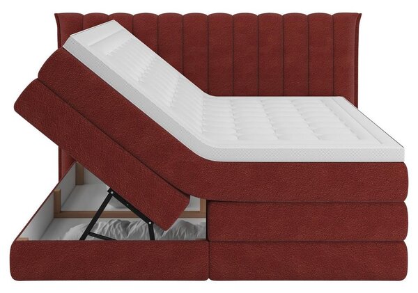 Premium Living Postelja Boxspring Lina, Rdeča, 160x200