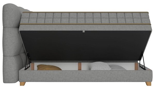 Premium Living Postelja Boxspring Bianco, Siva, 160x200