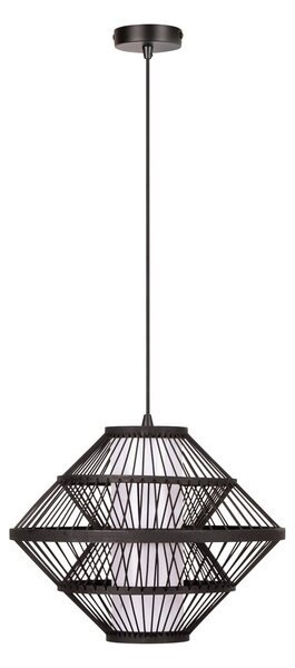 Lucide Visoka svetilka PASQUINO, črna, Ø 40 cm, vezan les, E27, zatemnjen, Črna, Dnevna soba / jedilnica, Les