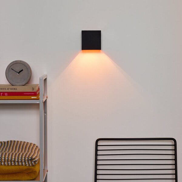 Lucide Stenska svetilka XIO, črna, 10 x cm, kovina, svetloba navzgor/navzdol, G9-LED, zatemnjen, Črna, Dnevna soba / jedilnica, Aluminij, Sodobni, Stenska kotna