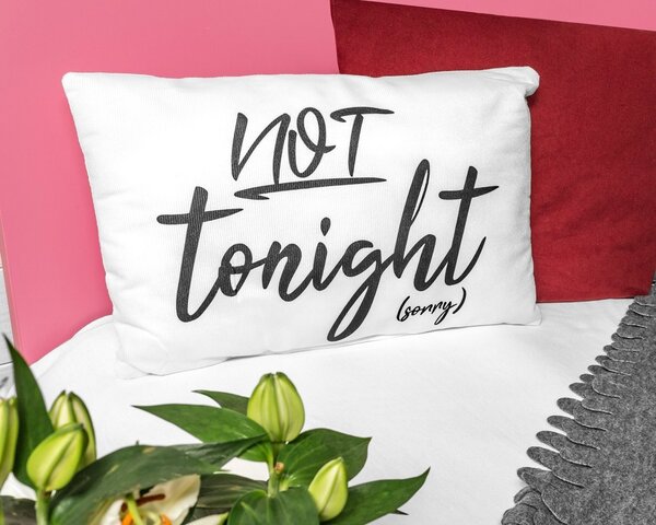 Obojestranska blazina s sporočilom- Tonight /Not tonight