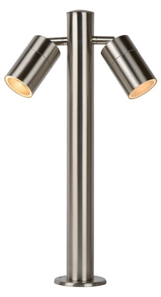 Lucide Zunanja svetilka ARNE, kromirana, z dvema kriloma. Višina 50 cm, IP44, GU10-LED, Krom, Kovina, Sodobni