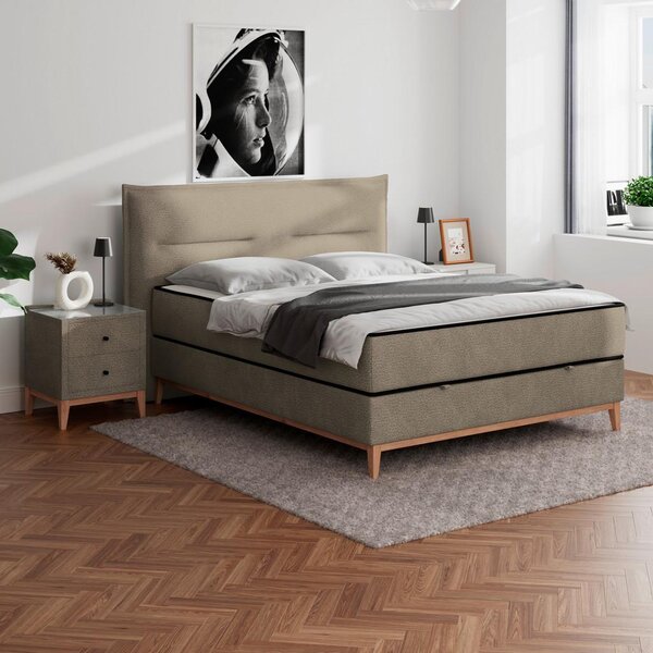 Premium Living Postelja Z Vzmetnico Smile, Rjavosiva, 160x200