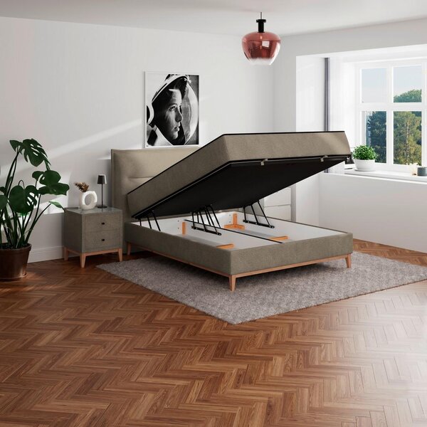 Premium Living Postelja Z Vzmetnico Smile, Rjavosiva, 160x200