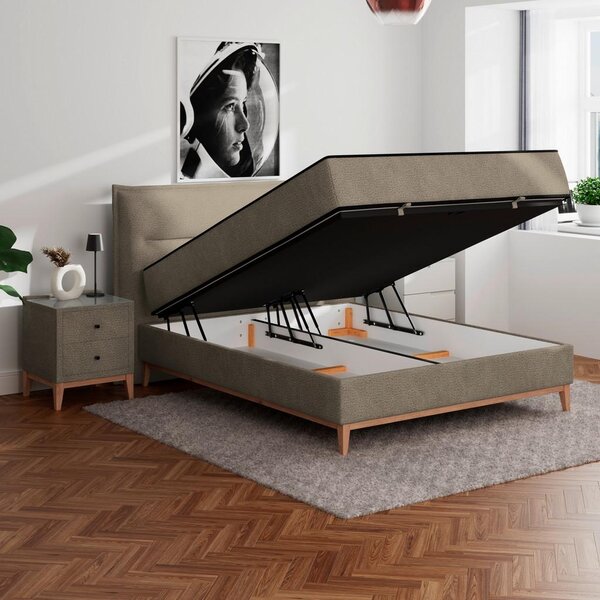 Premium Living Postelja Z Vzmetnico Smile, Rjavosiva, 160x200