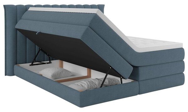 Premium Living Postelja Boxspring Lina, Modra, 160x200