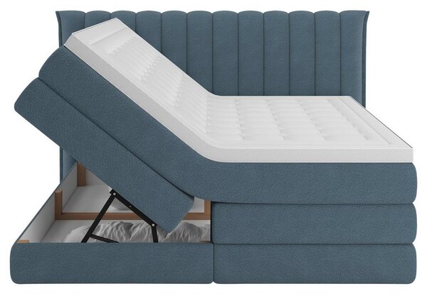 Premium Living Postelja Boxspring Lina, Modra, 160x200