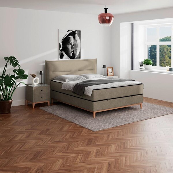 Premium Living Postelja Z Vzmetnico Smile, Rjavosiva, 160x200