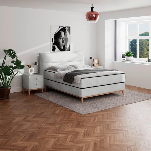 Premium Living Postelja Z Vzmetnico Smile, Srebrna, 160x200