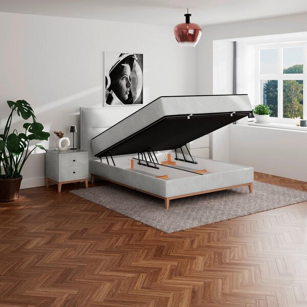 Premium Living Postelja Z Vzmetnico Smile, Srebrna, 160x200