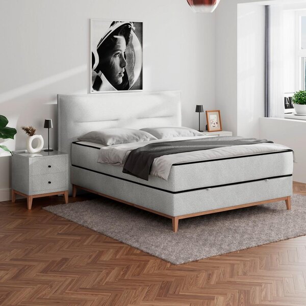Premium Living Postelja Z Vzmetnico Smile, Srebrna, 160x200