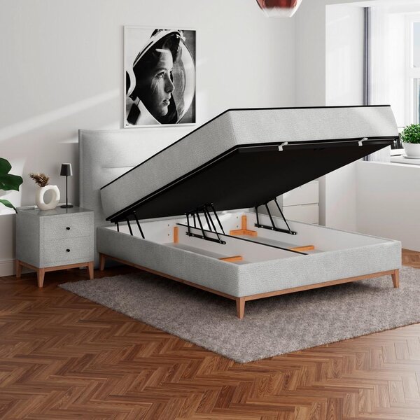 Premium Living Postelja Z Vzmetnico Smile, Srebrna, 160x200