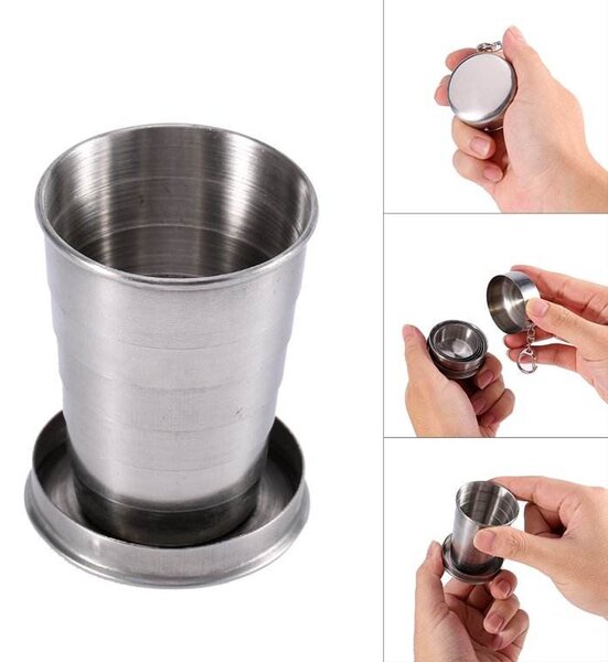 Zložljiv kozarec - inox