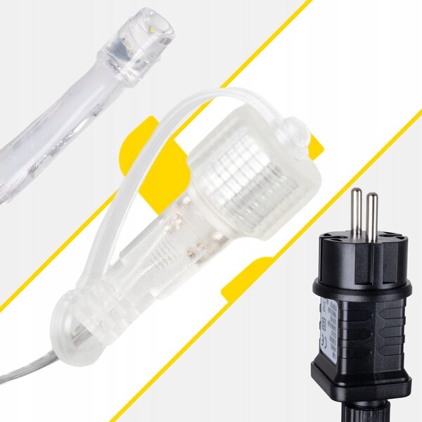 Zunanje novoletne lučke zavesa 100 LED toplo bela 8 funkcij 4m