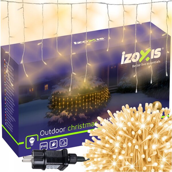 Zunanje novoletne lučke zavesa 100 LED toplo bela 8 funkcij 4m