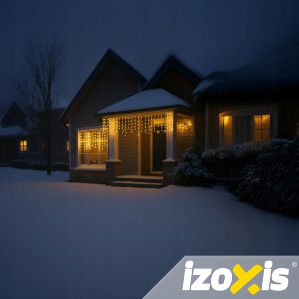 Zunanje novoletne lučke zavesa 100 LED toplo bela 8 funkcij 4m