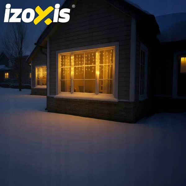 Zunanje novoletne lučke zavesa 100 LED toplo bela 8 funkcij 4m