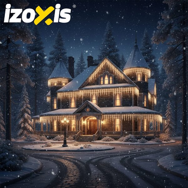 Zunanje novoletne lučke zavesa 500 LED toplo bela 8 funkcij 22,5m
