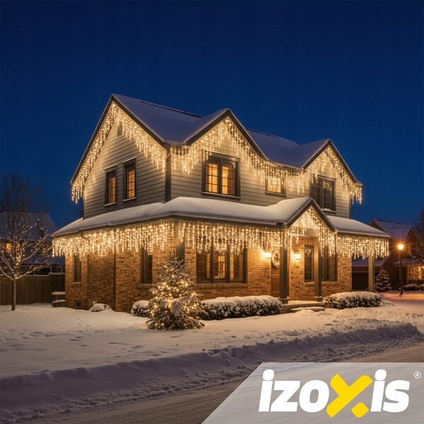 Zunanje novoletne lučke zavesa 500 LED toplo bela 8 funkcij 22,5m
