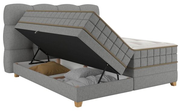 Premium Living Postelja Boxspring Bianco, Siva, 160x200
