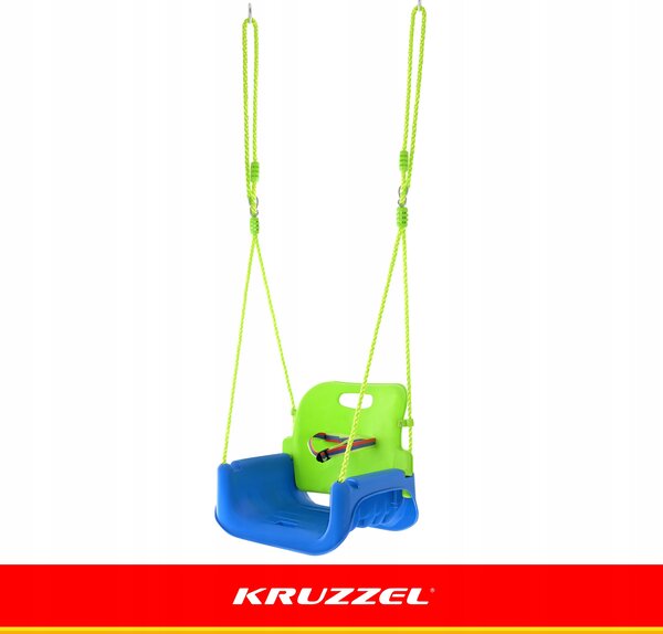 3v1 PVC otroška gugalnica z zaščito do 30kg zeleno modra