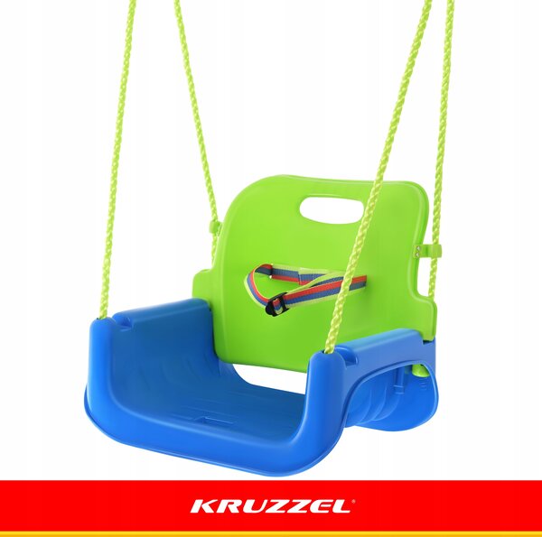 3v1 PVC otroška gugalnica z zaščito do 30kg zeleno modra