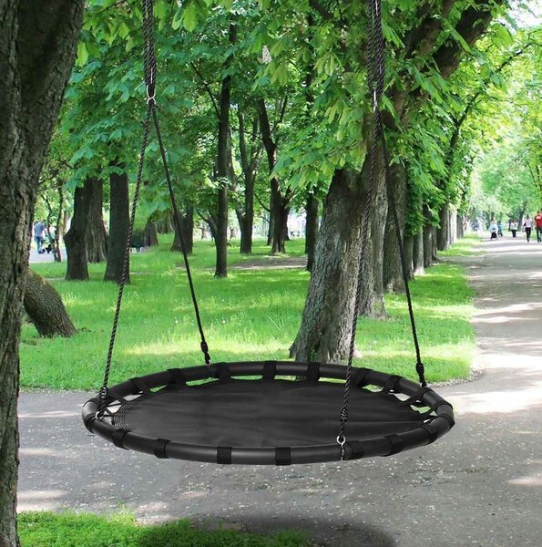 Viseči otroški gugalni krog gnezdo 100cm do 150kg črn