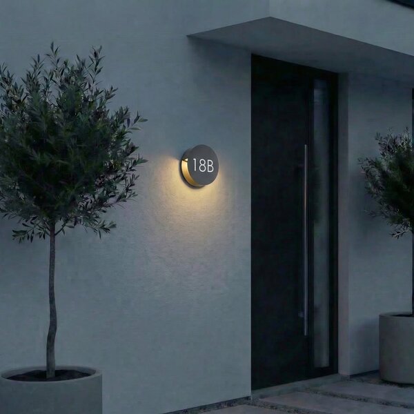 Lucande LED-stenna svetilka za zunanjo uporabo Advero, antracitna, hišna, Črna, Aluminij, Sodobni