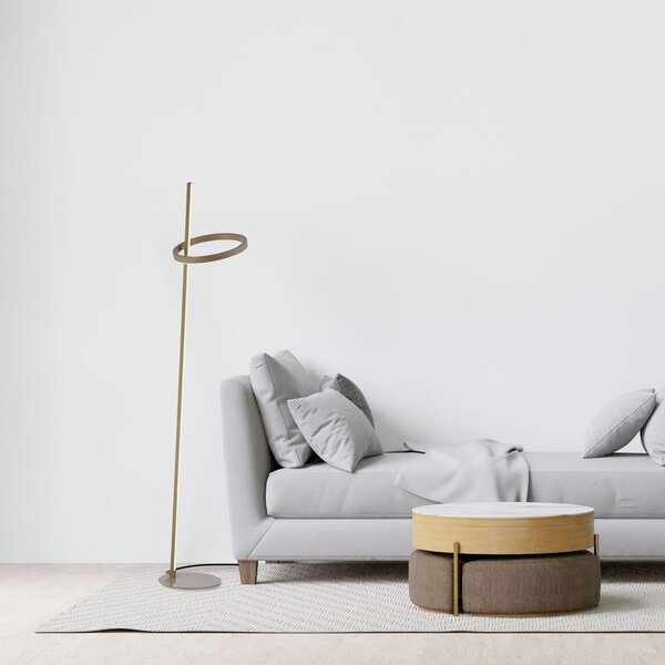 JUST LIGHT. GmbH LED-stoječa svetilka Ritus pesek, železo, dimmer, 3.000 K, zatemnjen, Bež, Dnevna soba / jedilnica, Kovina, Sodobni