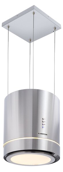 Klarstein Tron Ambience, otočni digestor, Ø 38 cm, recirkulacija 540 m³ / h, LED, nerjaveče jeklo