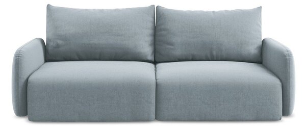 Modra žametna raztegljiva sedežna garnitura s prostorom za shranjevanje 238 cm Kalena – Makamii