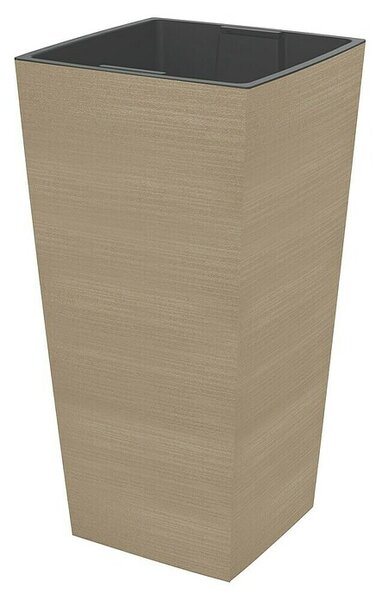 Oglati stebrasti cvetlični lonec Woody (Zunanje dimenzije (Do x Š x V): 25 x 25 x 46,5 cm, Rjava)