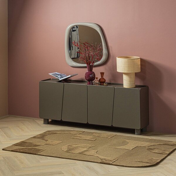 Rjava preproga iz mešanice volne 170x240 cm Livo – WOOOD