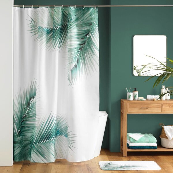 Bela/zelena kopalniška preproga za WC 45x45 cm Havane – douceur d'intérieur
