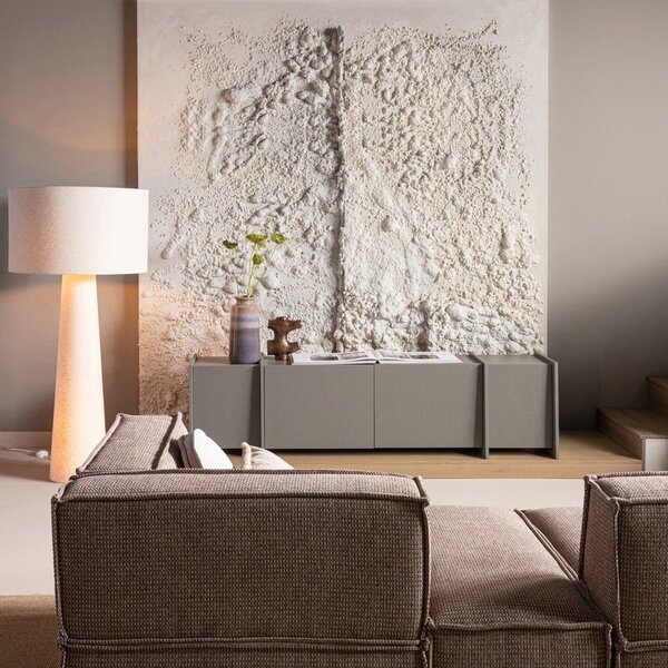 Siva TV omarica v jesenovem dekorju 200x53x44 cm Brock – WOOOD
