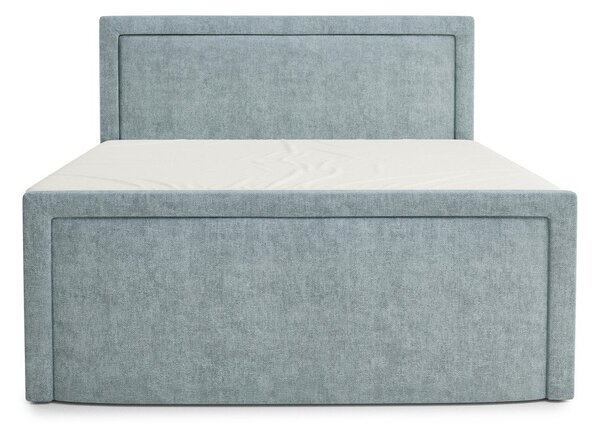 Svetlo modra boxspring postelja s prostorom za shranjevanje 200x200 cm Fresco – Maison de Rêve