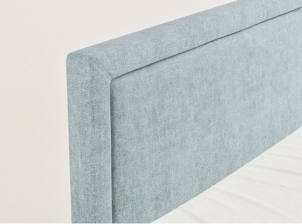 Svetlo modra boxspring postelja s prostorom za shranjevanje 200x200 cm Fresco – Maison de Rêve
