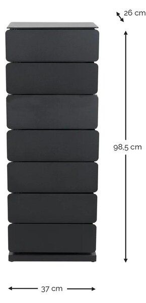 Črna kovinska komoda 37x99x26 cm Joey – Spinder Design