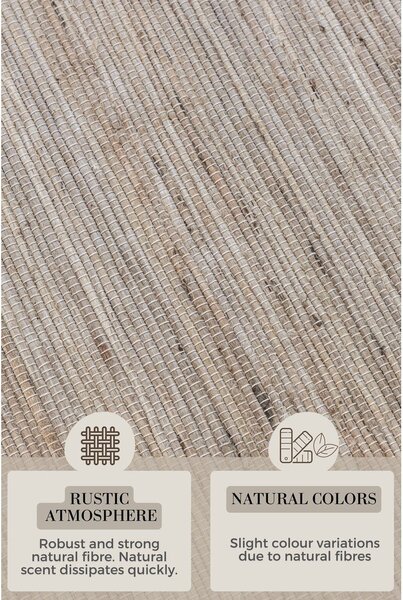 Obojestranski/ročno tkan tekač iz mešanice jute v svetli naravni barvi 80x200 cm Handloom – Hanse Home